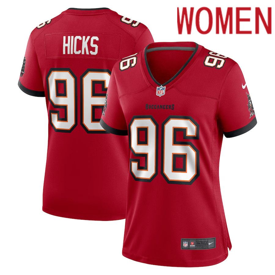 Women Tampa Bay Buccaneers 96 Akiem Hicks Nike Red Player Game NFL Jersey